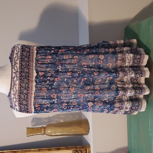 Knox Rose Tired Tank Top Blue and Pink Floral - Picture 5 of 5